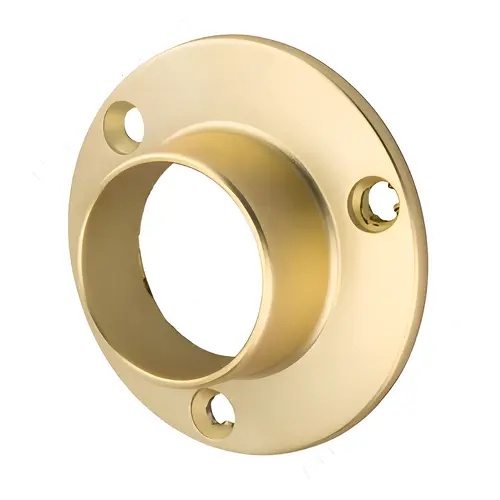 Closet Rod Supports, Zamac Material, 1-5/16" Diameter, Closed Support Type, Matte Brass Finish