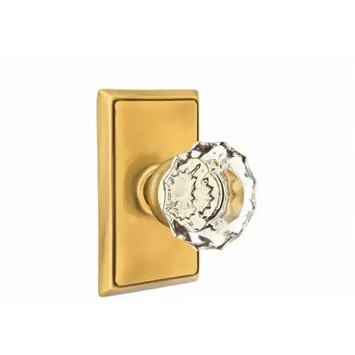 Astoria Knob Clear Passage With Rectangular Rose French Antique Brass Finish Astoria Knob Clear Passage With Rectangular Rose French Antique Brass Finish