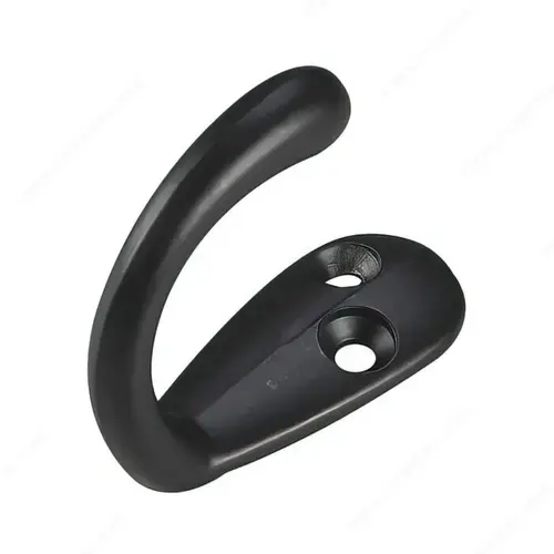 1-3/4 in Single Wardrobe Hook - 223 Black 1-3/4 in Single Wardrobe Hook - 223 Black