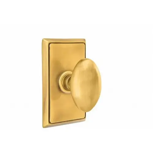 Egg Knob Passage With Rectangular Rose French Antique Brass Finish Egg Knob Passage With Rectangular Rose French Antique Brass Finish