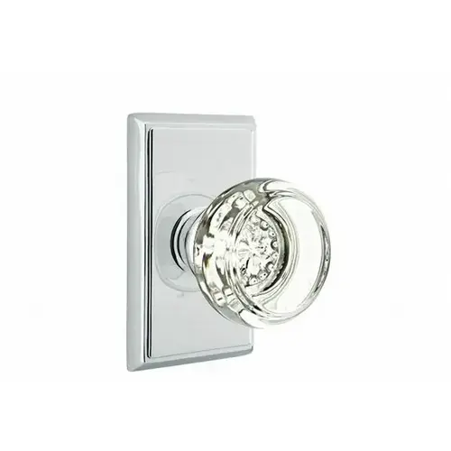 Georgetown Crystal Knob Dummy Pair With Rectangular Rose Bright Chrome Finish Georgetown Crystal Knob Dummy Pair With Rectangular Rose Bright Chrome Finish
