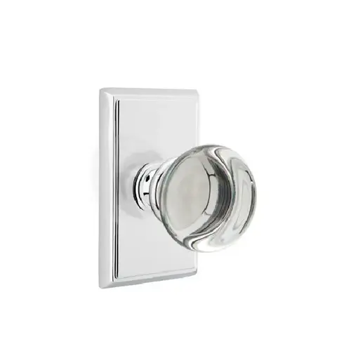 Providence Crystal Knob Clear Passage With Rectangular Rose Bright Chrome Finish Providence Crystal Knob Clear Passage With Rectangular Rose Bright Chrome Finish