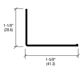 CRL-U.S. Aluminum SJ30011 Class I Bronze Anodized Molding, 1-5/8" x 1-1/8" - 21'-2" Stock Length Clear
