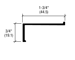 CRL-U.S. Aluminum SC10022 Class I Bronze Black Anodized 1-3/4" x 3/4" Molding - 21'-2" Stock Length