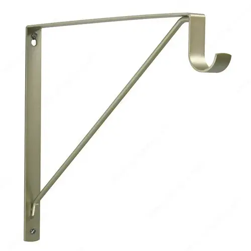 Round Rod and Shelf Bracket - 3.33 cm (1-5/16") Matte Brass