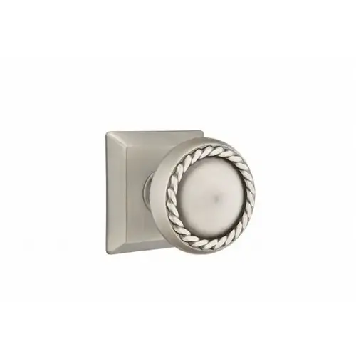 Rope Knob With Quincy Rose Passage Antique Nickel Finish Rope Knob With Quincy Rose Passage Antique Nickel Finish