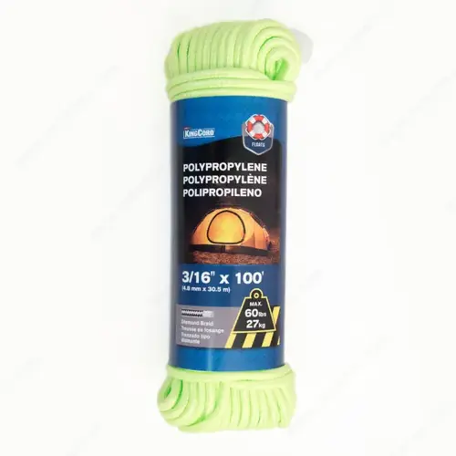 Polypropylene Diamond Braid Rope Green Polypropylene Diamond Braid Rope Green