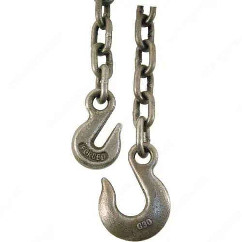 Grade 30 Self-Colored Log Chain with Slip and Grab Hooks Grade 30 Self-Colored Log Chain with Slip and Grab Hooks