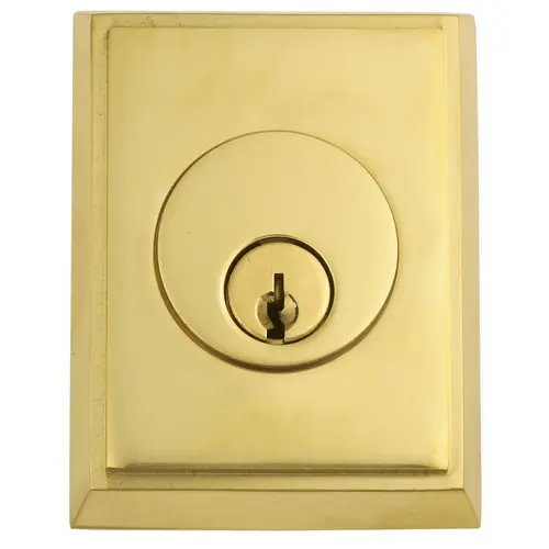 Rectangular Single Cylinder Deadbolt Lifetime Brass Finish Rectangular Single Cylinder Deadbolt Lifetime Brass Finish