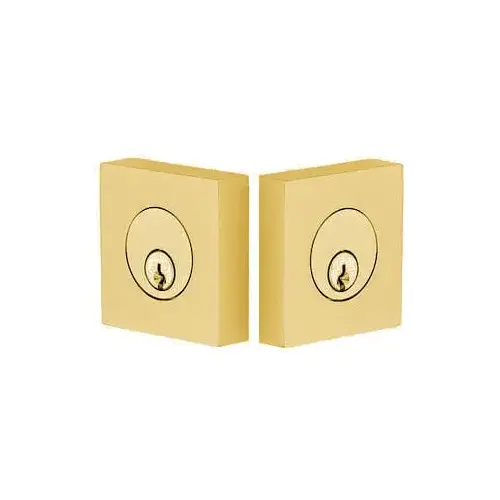 Square Double Cylinder Deadbolt Satin Brass Finish