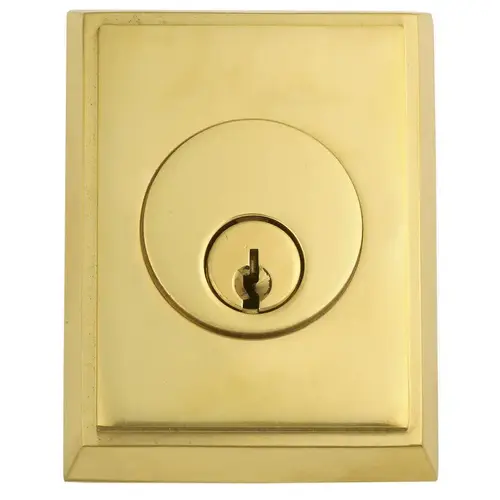 Rectangular Single Cylinder Deadbolt Bright Brass Finish Rectangular Single Cylinder Deadbolt Bright Brass Finish