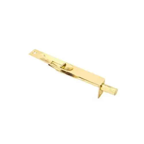 6" Square Corner Flush Bolt Bright Brass Finish 6" Square Corner Flush Bolt Bright Brass Finish