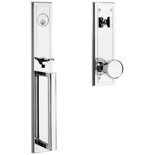 Hollywood Hills Full Escutcheon Tubular Single Cylinder Handleset Bright Chrome Finish Hollywood Hills Full Escutcheon Tubular Single Cylinder Handleset Bright Chrome Finish