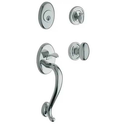 Logan Sectional Tubular Double Cylinder Handleset with 5025 Egg Knob Bright Chrome Finish Logan Sectional Tubular Double Cylinder Handleset with 5025 Egg Knob Bright Chrome Finish