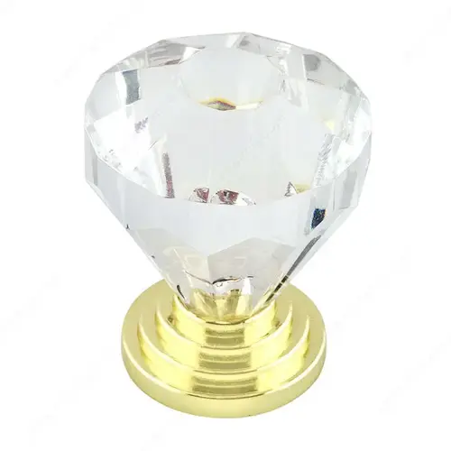 Eclectic Acrylic and Metal Knob - 10089 Brass / Clear Eclectic Acrylic and Metal Knob - 10089 Brass / Clear