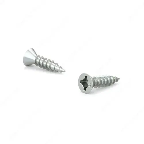 Zinc-Plated Wood Screw, Flat Head, Quadrex Drive, Coarse Thread, Regular Wood Point - pack of 1000 Zinc-Plated Wood Screw, Flat Head, Quadrex Drive, Coarse Thread, Regular Wood Point - pack of 1000