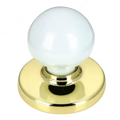 Functional Metal Wardrobe Knob - 3922 Brass / White Functional Metal Wardrobe Knob - 3922 Brass / White