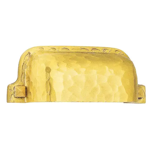 Hammered Bin Cabinet Pull 3" Center To Center Satin Brass Finish Hammered Bin Cabinet Pull 3" Center To Center Satin Brass Finish