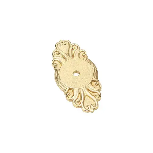Back Plate For Knobs Ribbon And Reed Bright Brass Finish Back Plate For Knobs Ribbon And Reed Bright Brass Finish