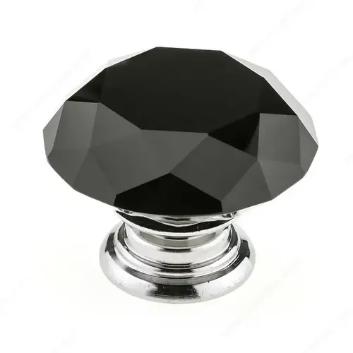 Modern Crystal Knob - 8776 Chrome / Black Modern Crystal Knob - 8776 Chrome / Black