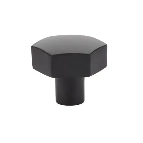 1-1/2" Mod Hex Cabinet Knob Flat Black Finish 1-1/2" Mod Hex Cabinet Knob Flat Black Finish