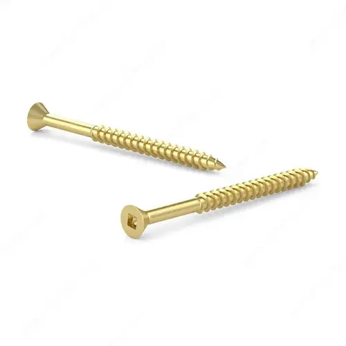 Solid Brass Wood Screw, Flat Head, Square Drive, Regular Thread, Regular Wood Point - pack of 100 Solid Brass Wood Screw, Flat Head, Square Drive, Regular Thread, Regular Wood Point - pack of 100