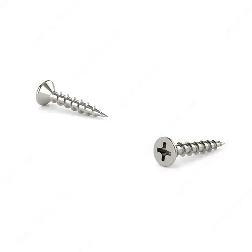Wood Screw, Flat Head, Phillips Drive, Coarse Thread, Regular Wood Point Nickel - pack of 1000 Wood Screw, Flat Head, Phillips Drive, Coarse Thread, Regular Wood Point Nickel - pack of 1000