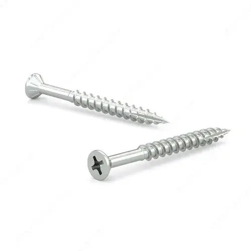 Zinc-Plated Wood Screw, Flat Head With Nibs, Phillips Drive, Coarse Thread, Type 17 Point - pack of 4000 Zinc-Plated Wood Screw, Flat Head With Nibs, Phillips Drive, Coarse Thread, Type 17 Point - pack of 4000