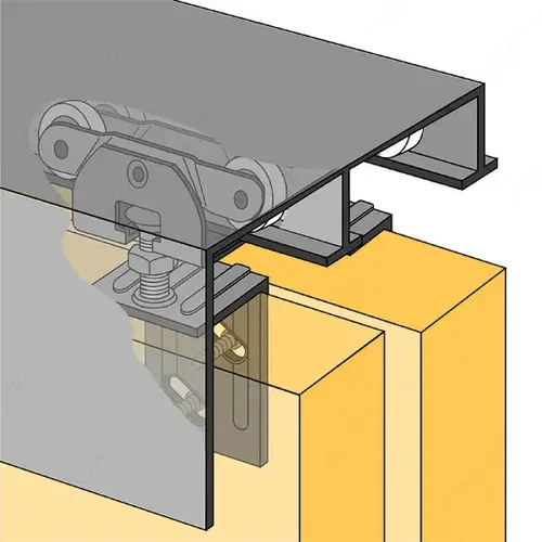 Bi-Passing Door Track Set - 1-3/4" - Front Fascia Bi-Passing Door Track Set - 1-3/4" - Front Fascia