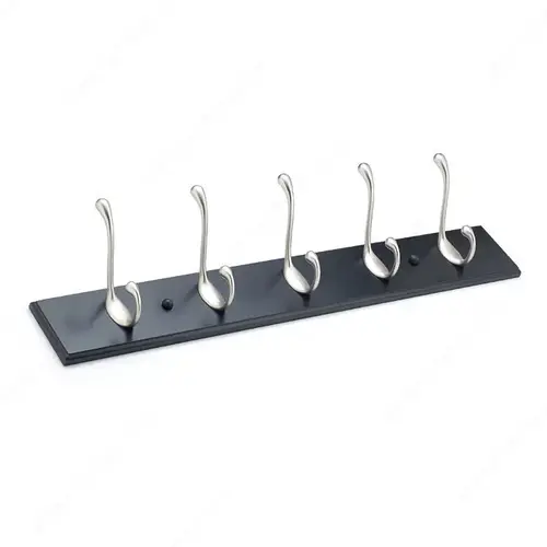 Utility Hook Rack - 0202 Black / Brushed Nickel Utility Hook Rack - 0202 Black / Brushed Nickel