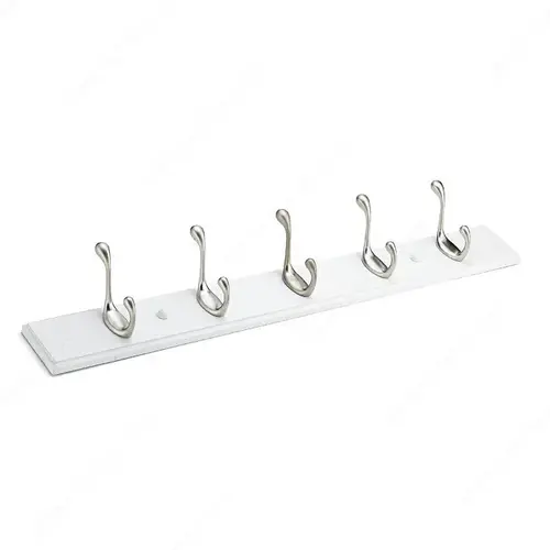Utility Hook Rack - 0202 White / Brushed Nickel Utility Hook Rack - 0202 White / Brushed Nickel