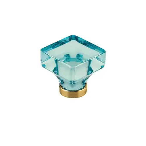 1-3/8" Lido Cyan Crystal Cabinet Knob French Antique Brass Finish 1-3/8" Lido Cyan Crystal Cabinet Knob French Antique Brass Finish