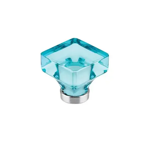 1-5/8" Lido Cyan Crystal Wardrobe Knob Bright Chrome Finish 1-5/8" Lido Cyan Crystal Wardrobe Knob Bright Chrome Finish
