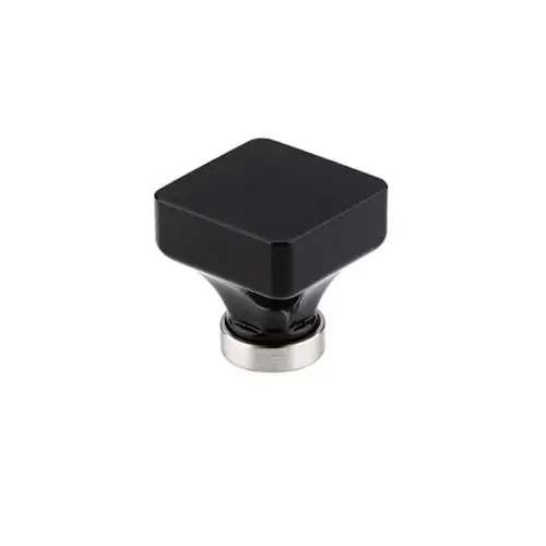 1-5/8" Lido Black Crystal Wardrobe Knob Bright Nickel Finish 1-5/8" Lido Black Crystal Wardrobe Knob Bright Nickel Finish