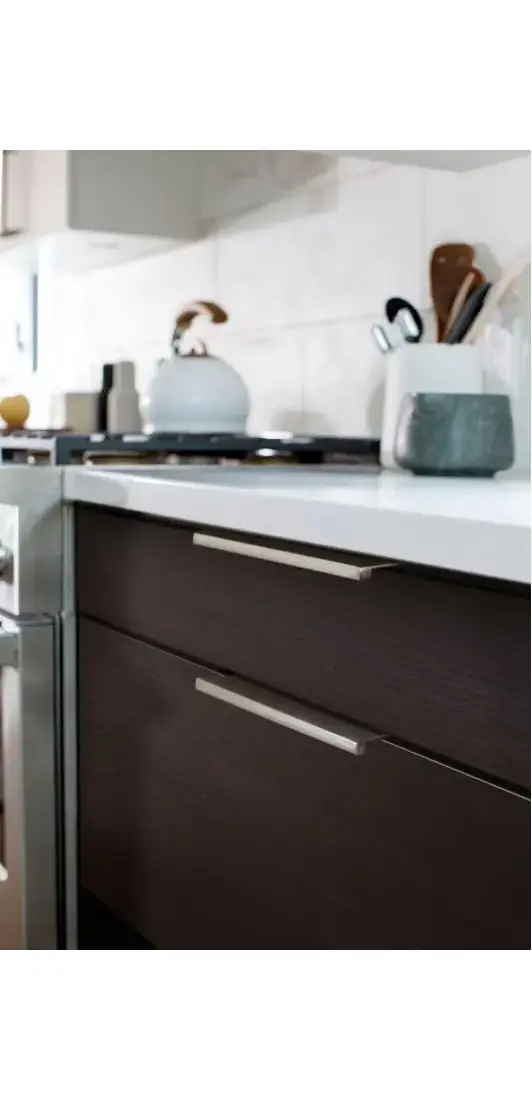 Emtek Contemporary 1 Center To Center Edge Cabinet Pull In Satin Brass