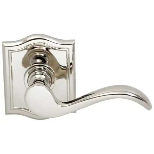 895 Lever with Arched Rose Passage Lever with 2-3/8" Backset, Full Lip Strike Bright Nickel Finish 895 Lever with Arched Rose Passage Lever with 2-3/8" Backset, Full Lip Strike Bright Nickel Finish
