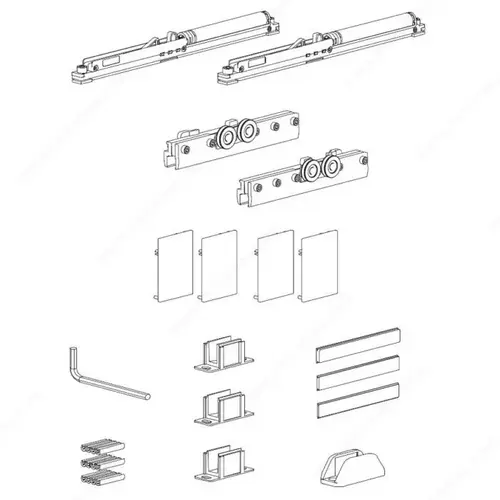 Terno Solo Vetro 80 Hardware Set with Two Soft-Close Mechanisms Terno Solo Vetro 80 Hardware Set with Two Soft-Close Mechanisms