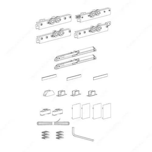 Terno Solo Vetro 80 Synchro Hardware Set with One-Way Soft-Close Terno Solo Vetro 80 Synchro Hardware Set with One-Way Soft-Close