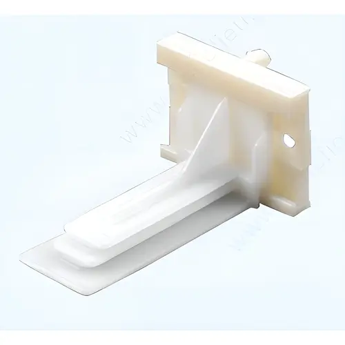 Rear Plastic Mounting Bracket For Futura Slides, Plastic Material, Screw-On Installation, Undermounted Slide, White Finish