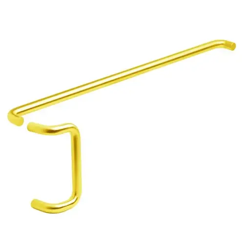 33" Push Bar and 10" Offset Pull Combo, 1" Round and 2-1/2" Projection Bright Brass Finish 33" Push Bar and 10" Offset Pull Combo, 1" Round and 2-1/2" Projection Bright Brass Finish