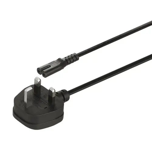 Mains lead, Country-specific, C7 socket 2,000.00 mm 250.00 V UK G (UK) 2/3-pin country-specific, Plug type: UK, length: 2 m Black Mains lead, Country-specific, C7 socket 2,000.00 mm 250.00 V UK G (UK) 2/3-pin country-specific, Plug type: UK, length: 2 m Black