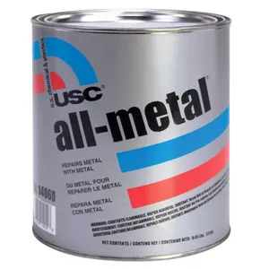 USC 14060 Specialty Body Filler, 1 qt Can, Metallic Silver, Paste/Gel