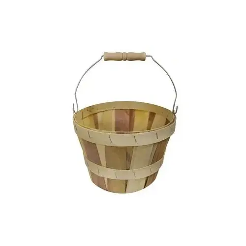 Wood Bushel Basket - Peck Size 11 x 7-1/2 Wood Bushel Basket - Peck Size 11 x 7-1/2
