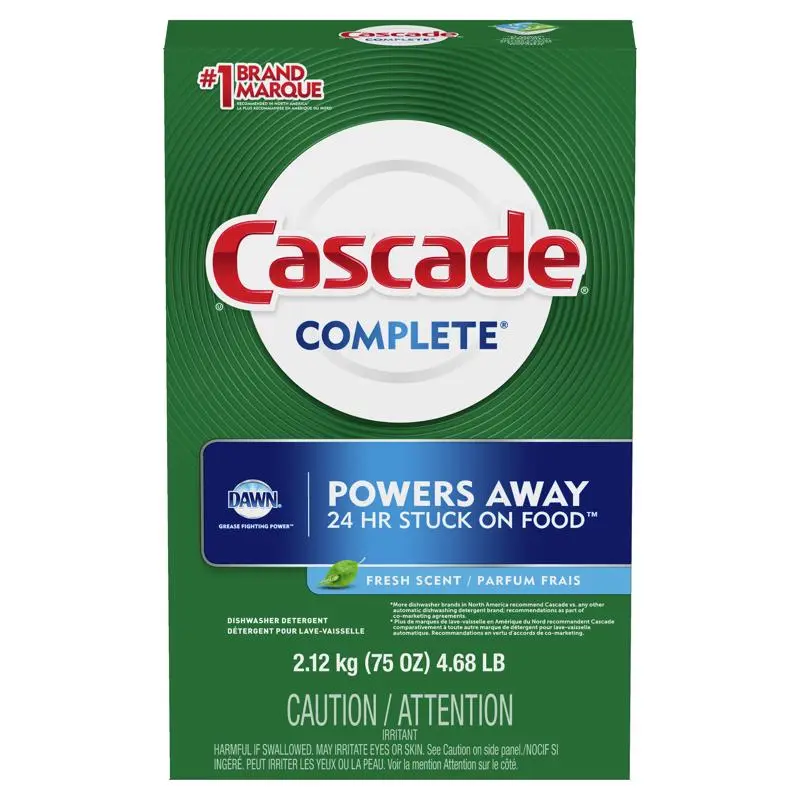 CASCADE Dishwasher Detergent Complete Fresh Scent Powder 75 oz - pack of 5 80778912-XCP5