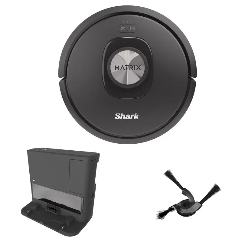 Shark Robotic Vacuum Matrix Bagless Cordless Standard Filter WiFi Connected Black/Gray RV2310AE