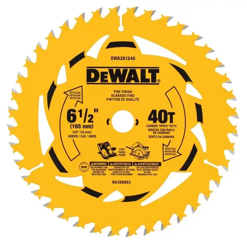 Circular Saw Blade 6-1/2" D X 5/8" Tungsten Carbide Tipped 40 teeth Circular Saw Blade 6-1/2" D X 5/8" Tungsten Carbide Tipped 40 teeth