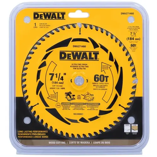 Circular Saw Blade 7-1/4" D X 5/8" Tungsten Carbide Tipped 60 teeth Circular Saw Blade 7-1/4" D X 5/8" Tungsten Carbide Tipped 60 teeth
