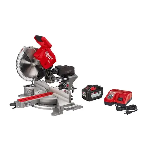 M18 FUEL 18V Lithium-Ion Brushless Cordless 12 in. Dual Bevel Sliding Compound Miter Saw Kit with One 12.0Ah Battery Red