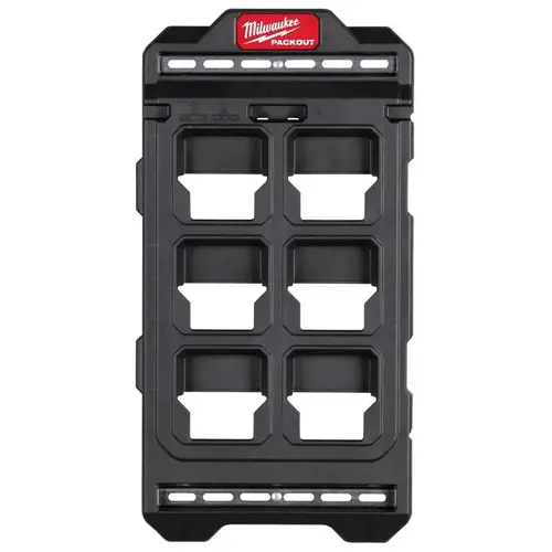 Compact Wall Mounted Plate PACKOUT 10.25" W X 20" H Polypropene 6 compartments Black Black Compact Wall Mounted Plate PACKOUT 10.25" W X 20" H Polypropene 6 compartments Black Black