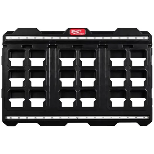 Large Wall Mounted Plate PACKOUT 30.75" W X 20" H Polypropylene 18 compartments Blac Black